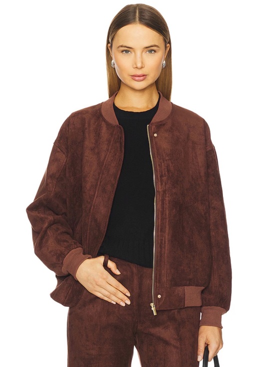 Amanda Uprichard Jackets & Blazers - Amanda Uprichard Women's Vero Suede Bomber Jacket - Cocoa XS NWT